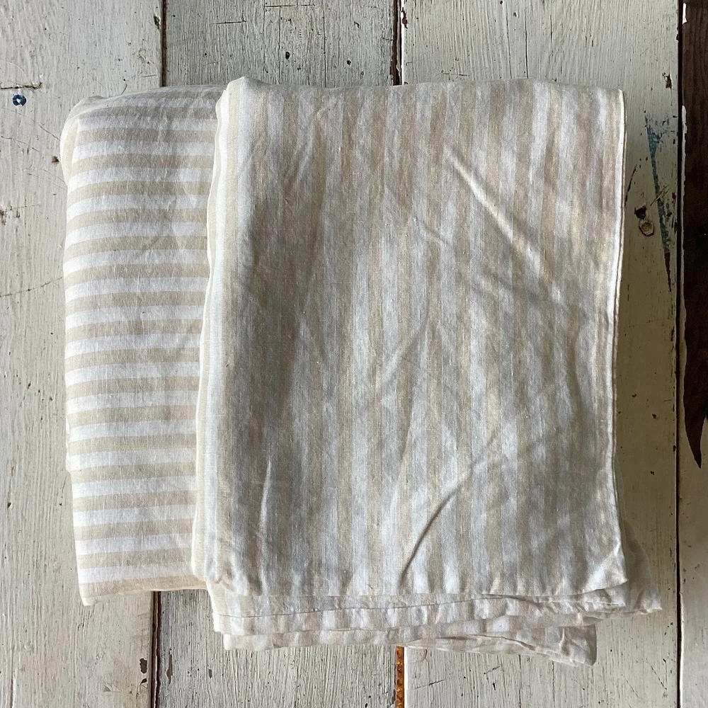 Cream and White Striped Duvet Cover
